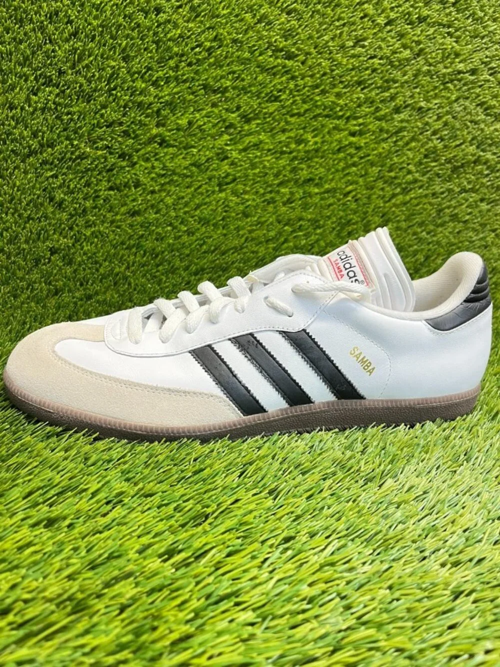 Adidas Samba Classic Mens Size 13 White Black Athletic Leather Shoes Sneakers